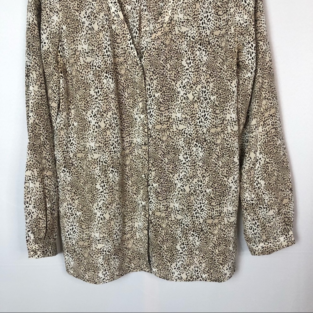 Anthropologie Joie Michi Animal Print Silk Long Sleeve Button Up Blouse S View 5